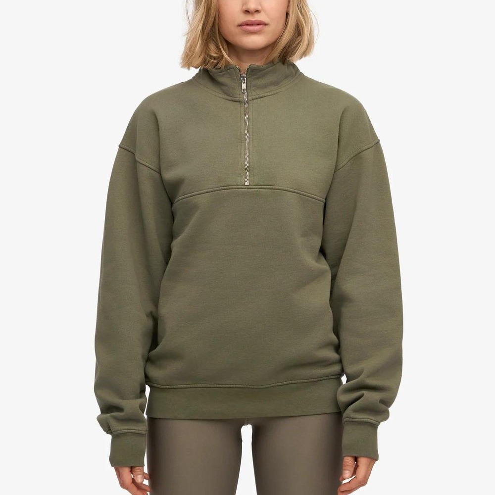 Gorpcore Colorful Standard Olive Green Quarter Zip Sweatshirt S Organic Cotton